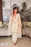 Kf 909 Chinon Embroidery Mirror Work Kurti With Bottom Dupatta